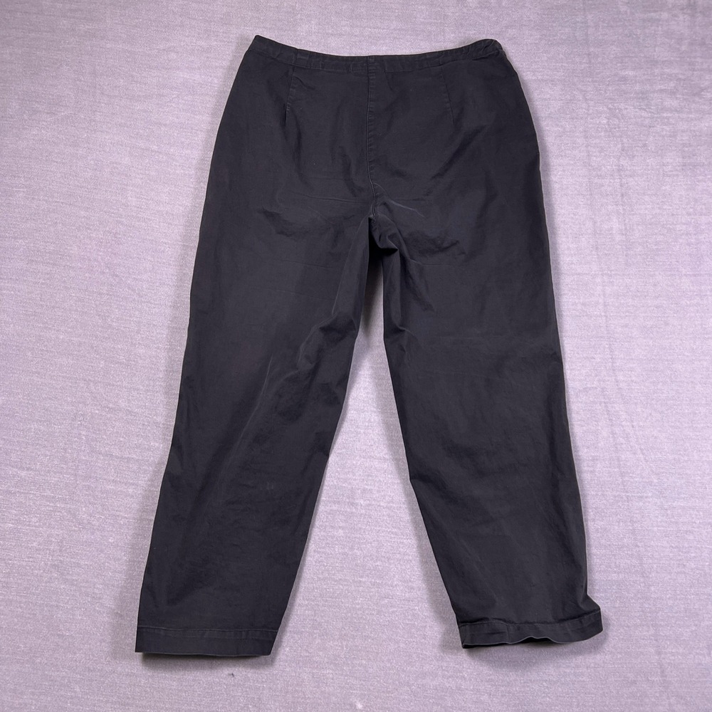 Erika & Co. Straight Leg Stretch Mid Rise Crop Pants Wmn 12 Black Cotton Spandex - Picture 2 of 10